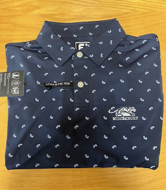 FootJoy Men's Paisley Print Athletic Fit Polo - Navy