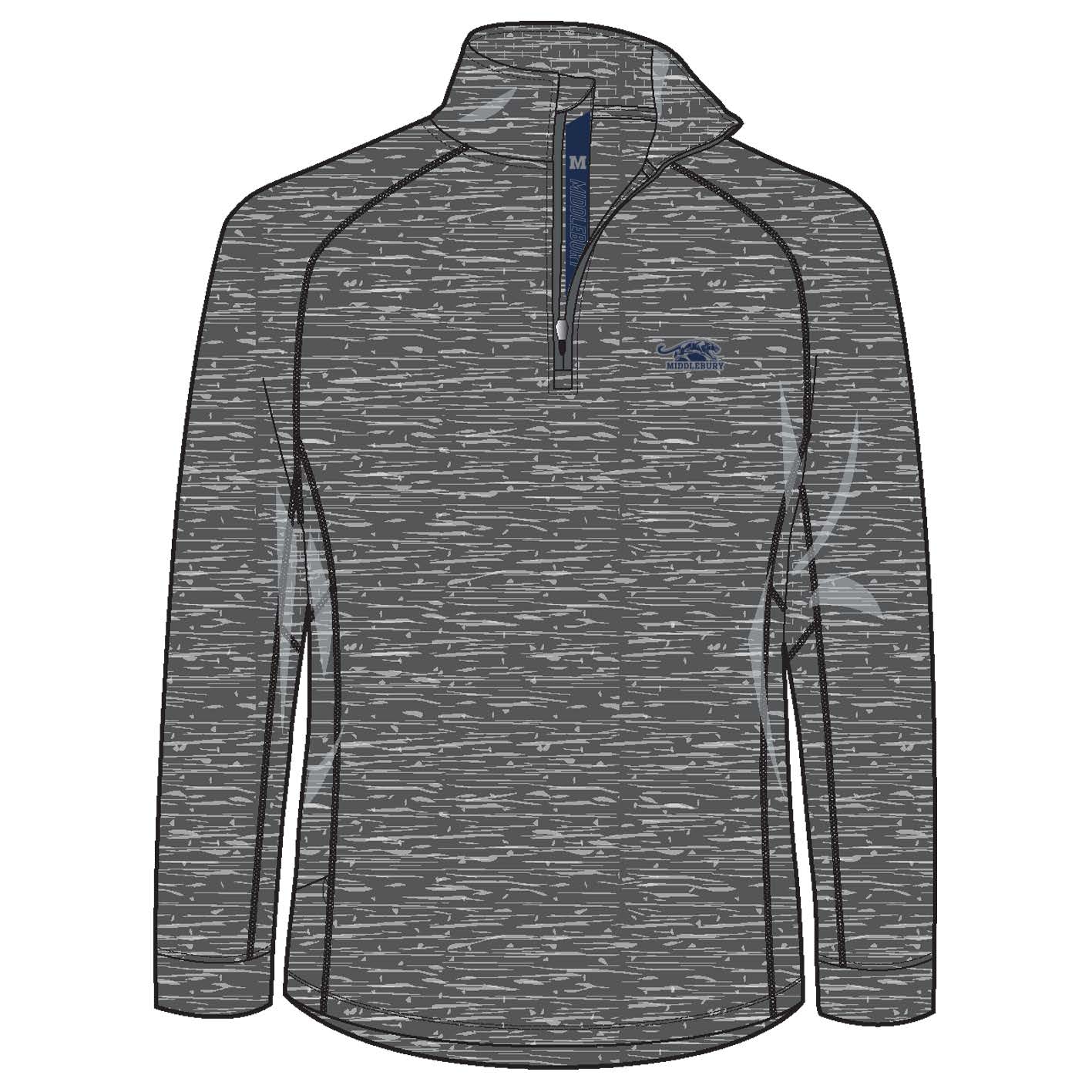 Shirt - Levelwear - Men's Peak Long sleeve Quarter Zip- Charcoal