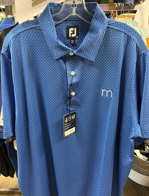 SALE: FootJoy Men's Dot Geo Print Polo - Royal Blue