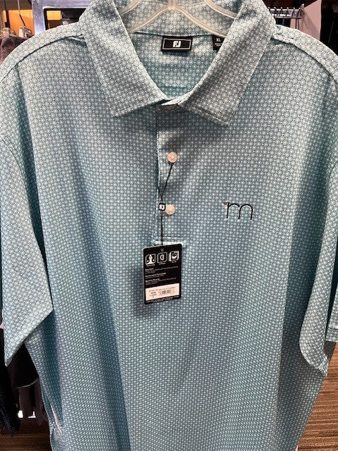 SALE: FootJoy Men's Dot Geo Print Polo - Seafoam