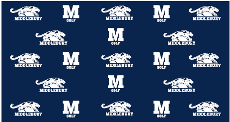 JBT 22" x 42" Middlebury Panther Step and repeat caddy towel (no clip)